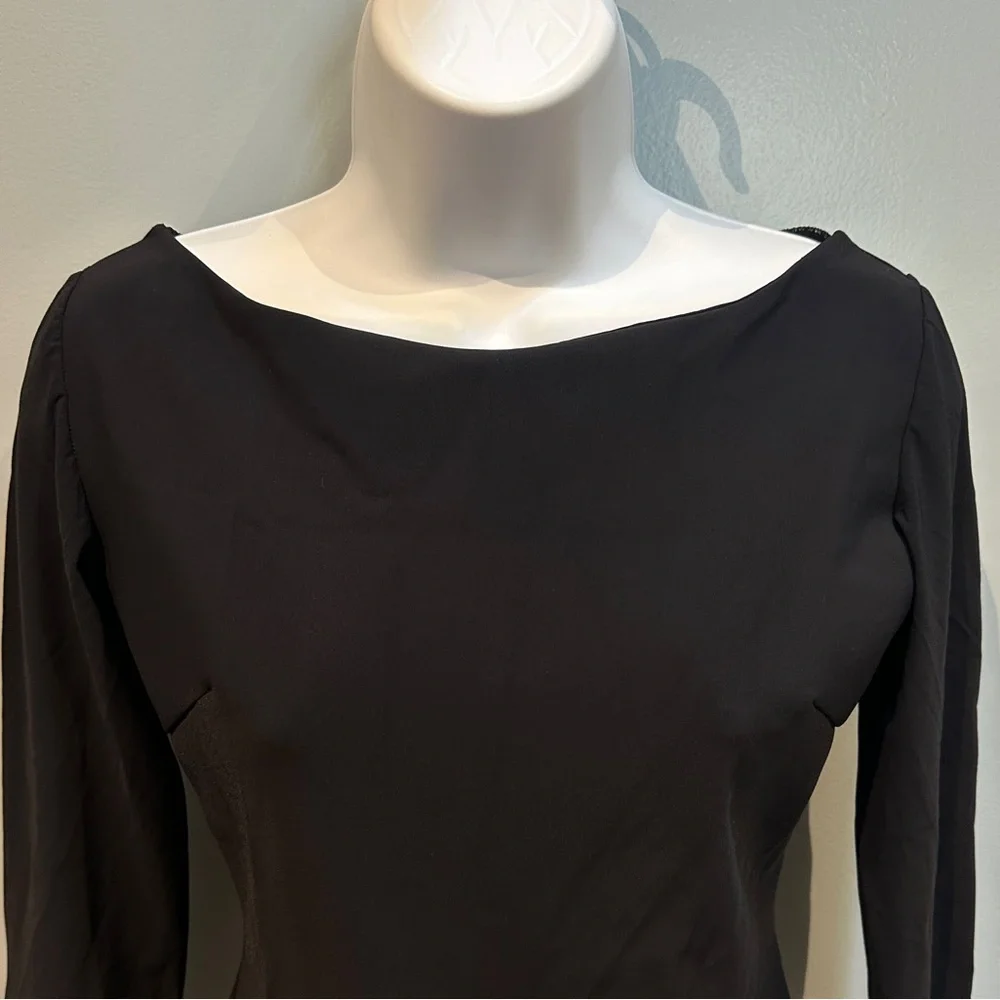 Chiara Boni La Petite Robe Tegan Black Backless Gown XS FLAWED
